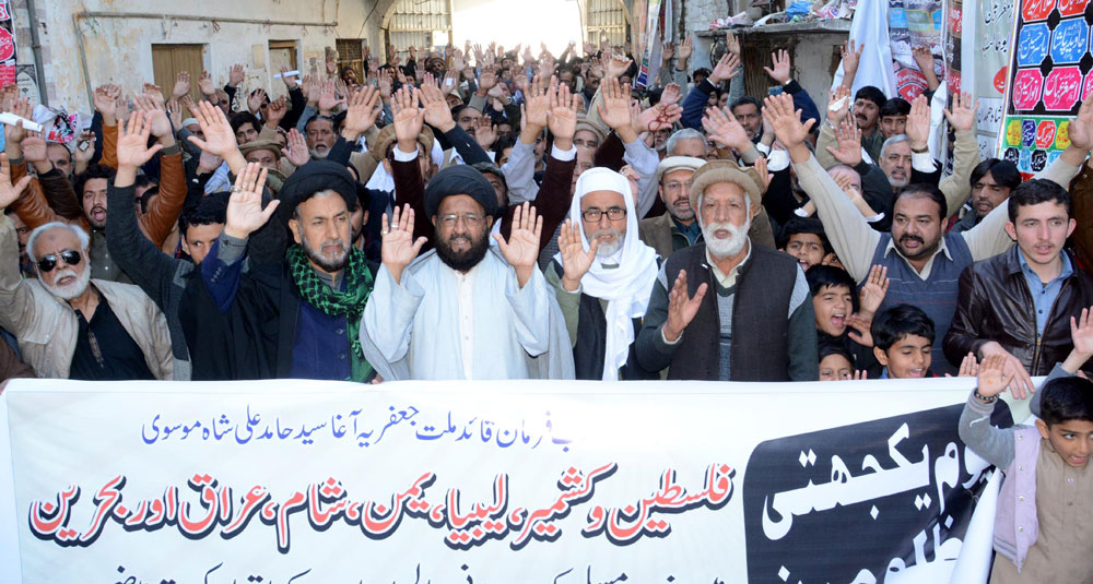 یو م یکجہتی مظلومین پر تحریک نفاذ فقہ جعفریہ کے احتجاجی مظاہرے