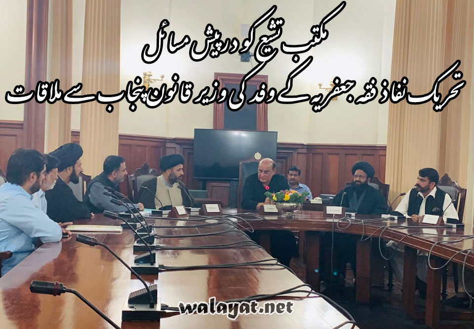 تحریک نفاذ فقہ جعفریہ پنجاب کے نمائندہ وفد کی صوبائی وزیر قانون راجہ بشارت سے ملاقات
