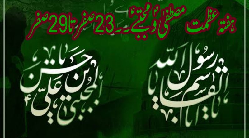 تحریک نفاذ فقہ جعفریہ کا عالمی ہفتہ عظمت مصطفی ومجتبیٰؑ 23 تا29صفر المظفر’’ منانے کا اعلان