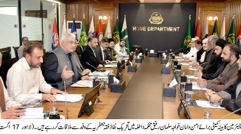 تحریکِ نفاذِ فقہِ جعفریہ پنجاب کے وفد کی صوبائی جنرل سیکرٹری پنجاب سید حسن کاظمی کی سربراہی میں صوبائی وزیرِ داخلہ و چیئرمین کابینہ کمیٹی برائے امن و امان خواجہ سلمان رفیق، سیکرٹری داخلہ ڈاکٹر احمد جاوید قاضی و دیگر اعلیٰ حکام سے ملاقات